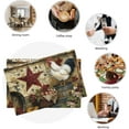thumbnail image 6 of Rooster Chicken Placemats Set of 4, 12 x 18 Inch Decorative Place Mats for Dining Table Decor, Linen Washable Table Mats for Kitchen Outdoor Party Home Decor, 6 of 6