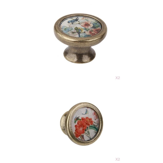 Conjunto de 4 Maleta Retro Maleta para Puerta Puerta con Tornillos de Montaje Flores Y Pájaros