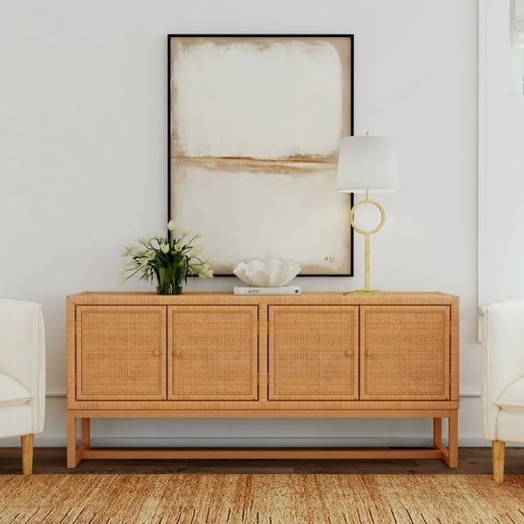 Butler Specialty Company Captiva Rattan 4 Door 76" Sideboard - Natural Rattan