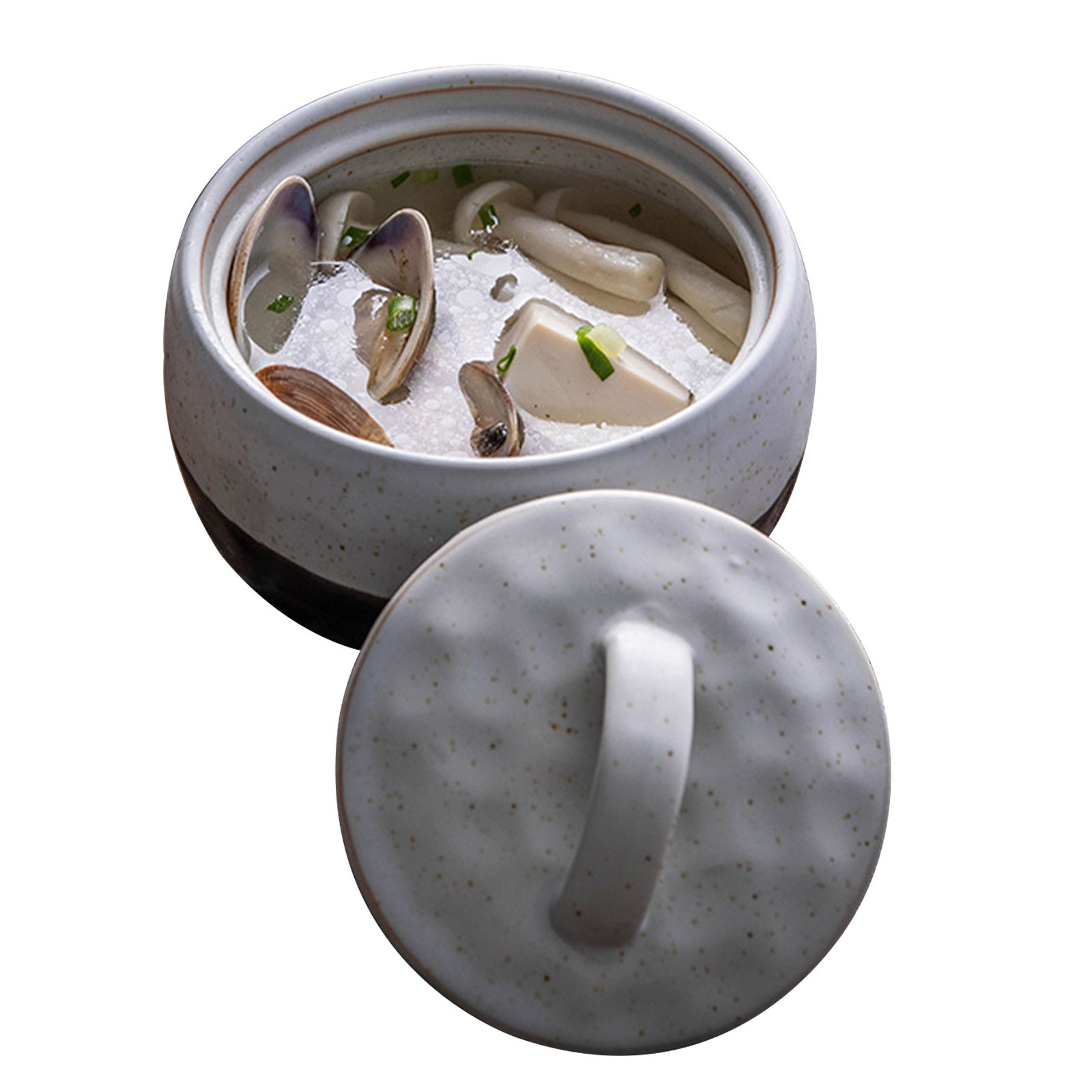 Qeeadeea Onion Soup Bowl With Lid, 12oz Ceramic Small Soup Bowl