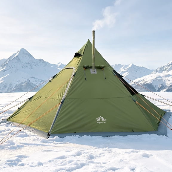 Cold Weather Tent 4-6 Person Wood Stove Tent for 4 Season Camping Shelter Shelter
