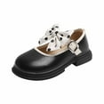 thumbnail image 2 of Lilgiuy Baby Girl Children's Soft-soled Small Leather Shoes Princess Shoes Thick Bottom Casual Shoes， Black ,5-6 Years Fall Clothes for 2022 Spring Winter, 2 of 5