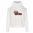 thumbnail image 4 of CEHVOM Mode Femme Décontractée Manches Longues Imprimé Saint-Valentin Col Rond Haut/chemise Liquidation, 4 of 4