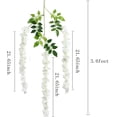 thumbnail image 4 of 12 Pack Artificial Wisteria Vine Fake Wisteria Hanging Garland Silk Long Hanging Bush Flowers String Home Party Wedding Decor, 4 of 7