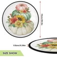 thumbnail image 2 of Coolnut Watercolor Blue Pumpkin Fall Christmas Tree Mats Waterproof Tree Skirt, Autumn Melon Sunflower Xmas Tree Stand Tray Mat Floor Protector Pad for Holiday Party Decoration, 28.3", 2 of 6
