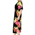 thumbnail image 3 of HAPPY BAY Women's Beachwear Swimsuit Coverups Summer Cover ups for Swimwear Women Button up Beach Dress Night T Shirt for Women L-XL Crimson, Floral Hibiscus, 3 of 5