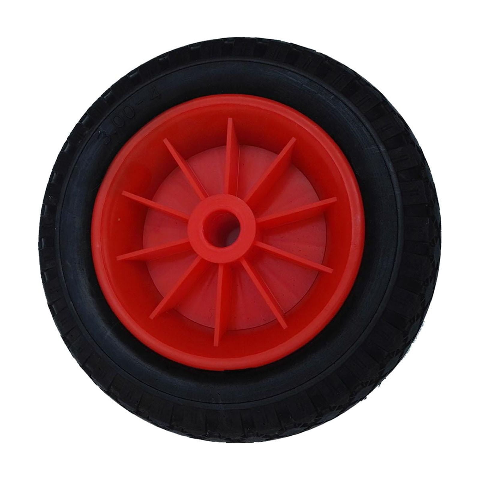 DimyFew Puncture Proof Rubber Tyres on Red Wheel, Kayak Trolley/Trailer Wheel M M