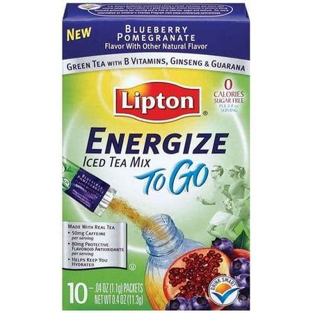 Lipton Blueberry Pomegranate Energize To Go Iced Tea Mix, 0.4 oz