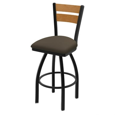 832 Thor 36" Swivel Extra Tall Bar Stool with Black Wrinkle Finish, Medium Back and Canter Earth Seat