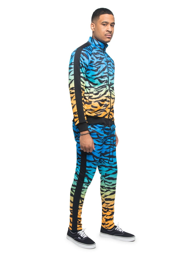 Men's Ombre Gradient Sweatsuit Set | 2 Piece Track Suit Jacket & Pants | S-5XL 2 thumbnail image