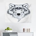 thumbnail image 1 of Tattoo Tapestry, Big Cat Famous of The Courage Leopard Head with Spots Print, Fabric Wall Hanging Decor for Bedroom Living Room Dorm, 2 Sizes, White and Black, by Ambesonne, 1 of 1
