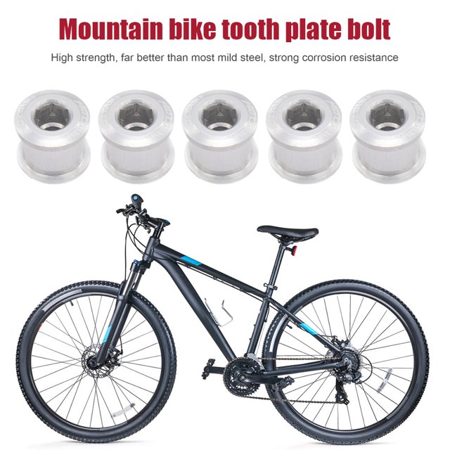 Bicicleta 5 uds pernos de plato Ndcxsfigh de pernos de plato de anillo doble único (plata de 6,4mm)