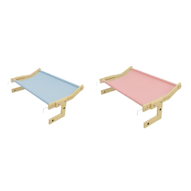 Percha para ventana de gato, 2 piezas, estante desmontable, marco de madera, ajustable para tomar el sol Rosa Zulema Percha para ventana de gato