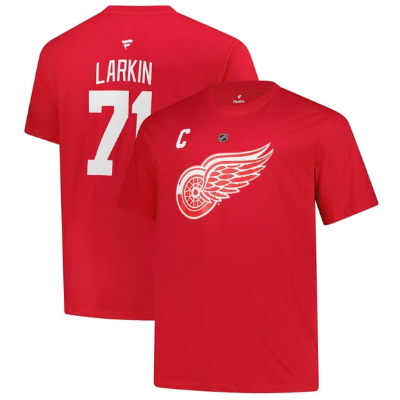 Men's Fanatics Dylan Larkin Red Detroit Red Wings Big &Tall Name & Number T-Shirt