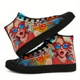 thumbnail image 6 of Coolcustomize Women's Pastel Pop Art Platform High Top Sneakers - Golden Hair Beauty Print Retro Comic Design, Breathable Fabric Upper & Rubber Sole,  Fashion Lace-Up Walking Shoes for Streetwear, 6 of 12
