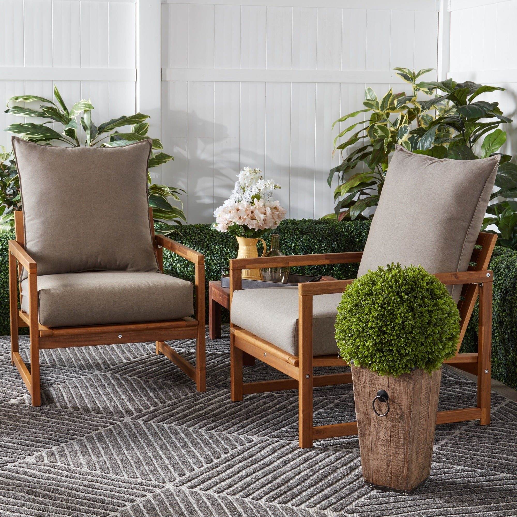 Sunbrella Fabric Cast Shale 2 Piece Reversible Outdoor Deep Seat Cushion Set Walmart