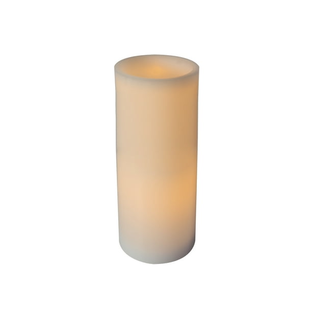 Mainstays 3x8 Inch Flameless LED Pillar Candle, White Color, No Scent