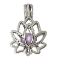 thumbnail image 3 of Precious Pearl Lotus Sterling Silver Necklace, 3 of 6