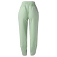 thumbnail image 6 of Womens Cotton Fashion Long Pant Elastic Waist High Waist Casual Trousers Streetwear Female Bottoms Green 2XL, 6 of 6