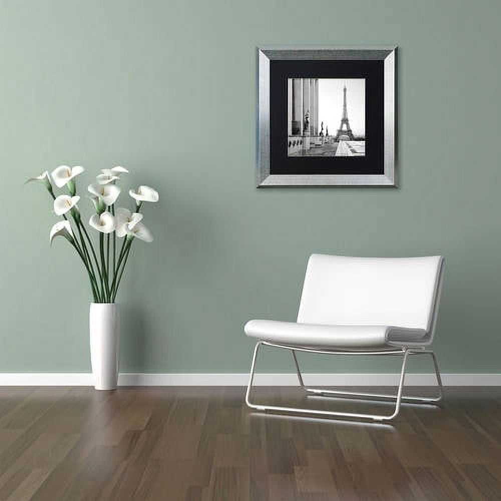 Trademark Fine Art "Tour Eiffel 5" Canvas Art by Alan Blaustein, Black Matte, Silver Frame