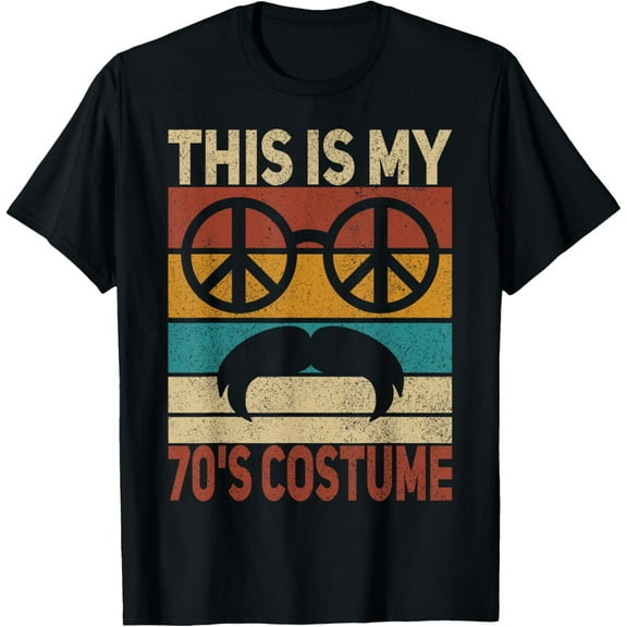 This Is My 70s Costume 70 Styles Men 70's Disco 1970s Outfit T-ShirtMen and women, Black T-shirt, size: Extra large