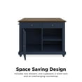 Kelsey Kitchen Island with 2 Stools and Drawers, Blue