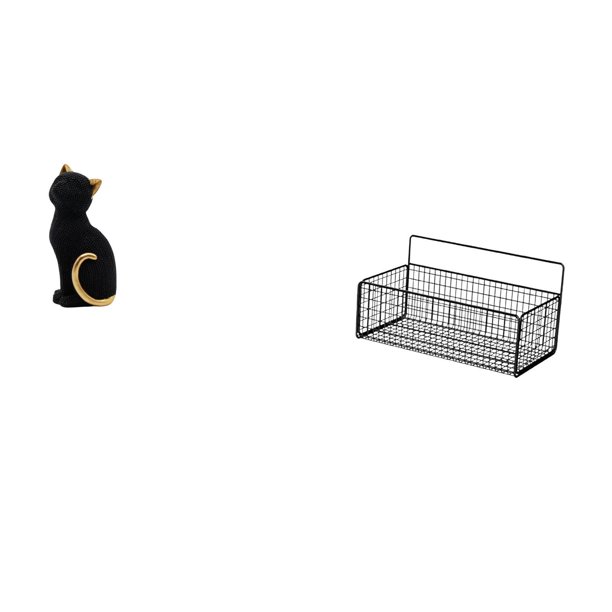 Figura de escritorio,Estatua de gato,linda estantería,escritorio,decoración del hogar,Cesta de almacenamiento,Cesta organizadora de almacenamiento de cocina colgante de alambre,Organizador de