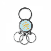 Yellow Hand Painting Sun Sunshine Stainless Steel Metal Key Chain Ring Car Keychain Keyring Clip