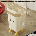 thumbnail image 5 of YIMWNYI Cute Yellow Plastic Trash Can with Handles, Slip-Proof Bottom, and Pressure Ring Lid – Versatile Wastebasket for Living Room, Bedroom, and Bathroom – Stylish and Functional Storage Bucket, 5 of 6