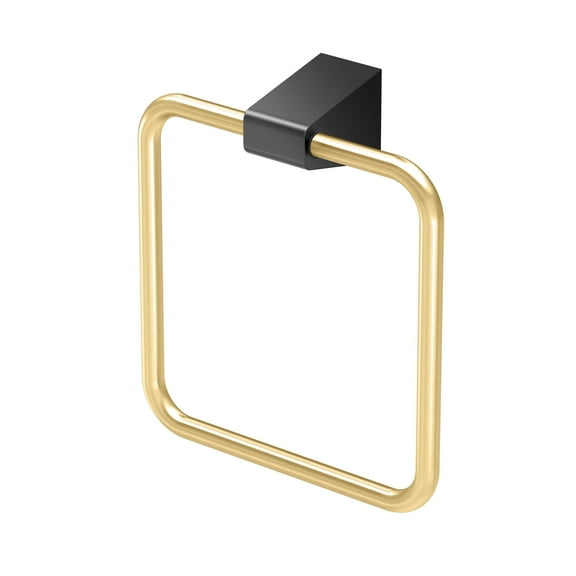 Gatco 5672 A-Line Towel Ring, Brushed Brass/Matte Black Combo