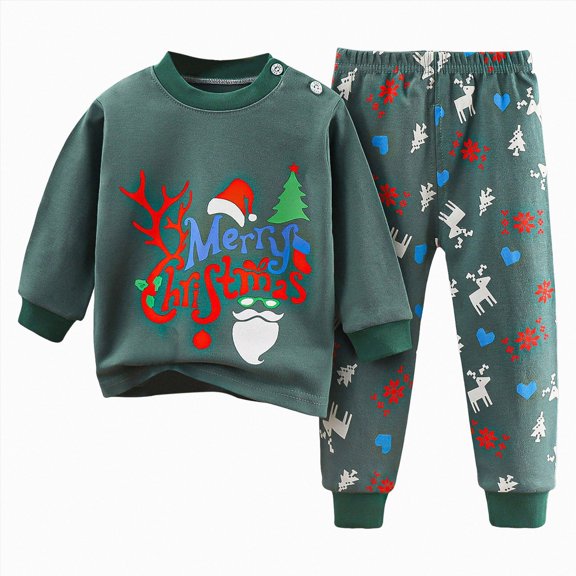 Gubotare Baby Girl Bell Bottom Outfit Kids Toddler Girl Long Sleeve Sweatshirt & Denim Straight Leg Pants Fall Winter Outfits Set 12 18 Months (Dark Green,12-18 Months)