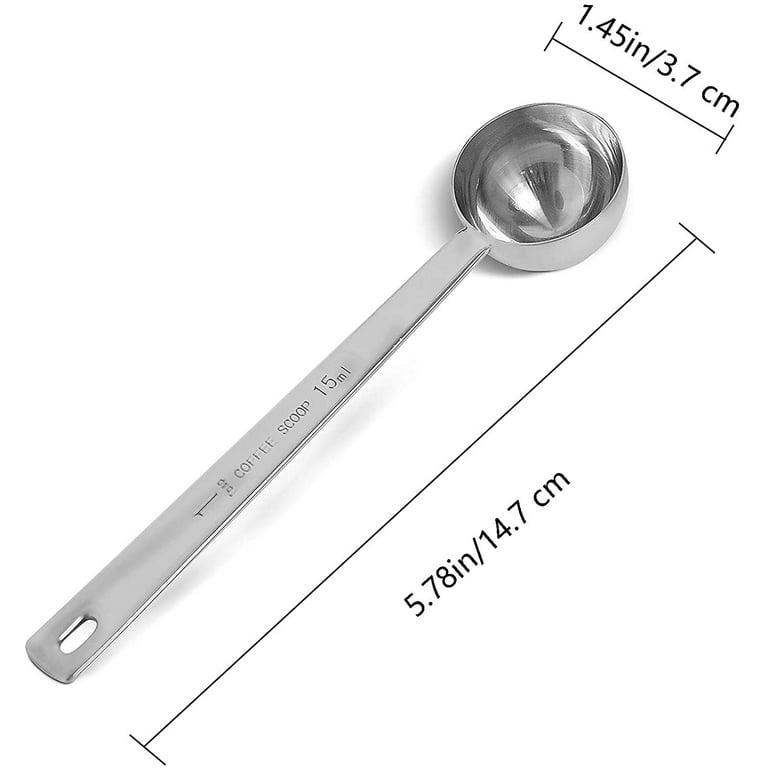 30ml Coffee Measuring Scoop 1/8 Cup Stainless Steel Tablespoon Large BG