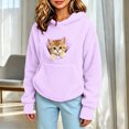 thumbnail image 2 of Splozh Cute Hoodies for Girls Solid Color Casual Girls Fashion Long Sleeve Hooded Sweatshirt Fall Winter Pullovers Hoodie Girls,Purple,7-8 Years, 2 of 6