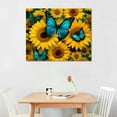 thumbnail image 2 of Nawypu  Sunflower Wall Art Bathroom Decor Yellow Flowers Canvas Wall Art Retro Wall Decor Sunflower Pictures Bedroom Decor for Kitchen Bathroom Living Room Home Office, 2 of 4
