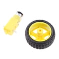thumbnail image 4 of GUOOL 6Pcs Yellow 1:48 Robot Tires Car Robot Plastic Tire Gear Motor Wheel DC 3-6V, 4 of 9