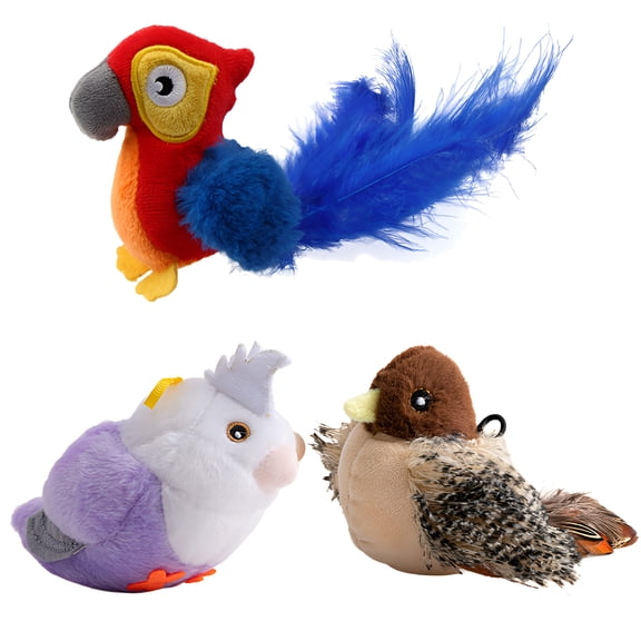 BESTSKY 3Pcs Flapping Bird Cat Toy,Non-Toxic Interactive Play Bird Toy for Cats,Rechargeable Power Unit Chirping Bird Cat Toy Flapping Wings,Style2