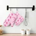 thumbnail image 6 of DouZhe Oven Mitts and Pot Holders Sets, Breast cancer awareness Pink Ribbon Prints Non-Slip Heat Resistant Kitchen Oven Silicone Glove, 6 of 7