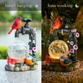 thumbnail image 4 of Garden Decor for Outside Red Cardinal Bird Statues with Outdoor Solar Lights, Resin Garden Sculptures & Statues for Lawn Porch Yard Decor, Valentines Gifts for Women Mom,8.3", 4 of 7