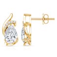 thumbnail image 3 of Rosec Jewels Lab Diamond Stud Earrings - 5X7 mm Pear Shape Diamond Earrings for Mothers Day - 1 Ct - EF-VS Grade, 18K Yellow Gold, 3 of 6