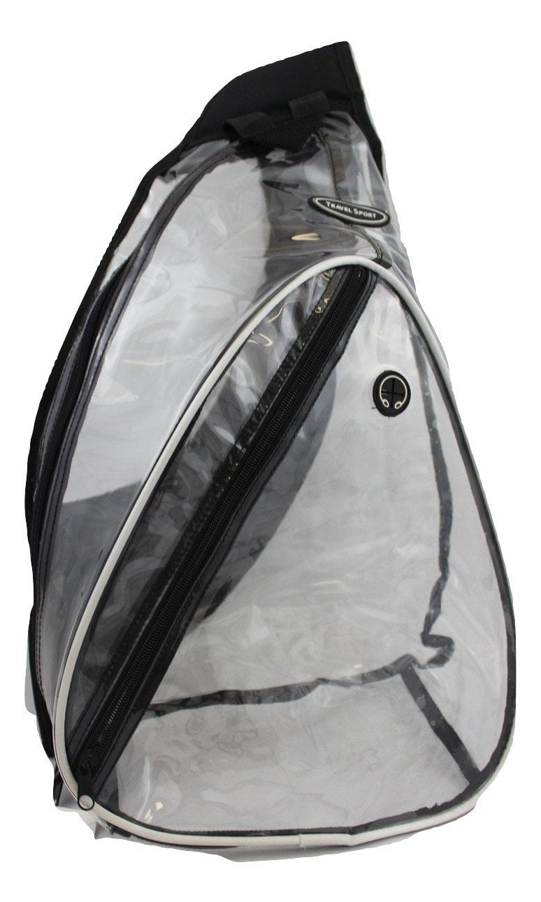 Travel Sport See Through Transparent Clear PVC Vinyl One Shoulder Sling Triangle Backpack School Bag Hiking by Travel Sport