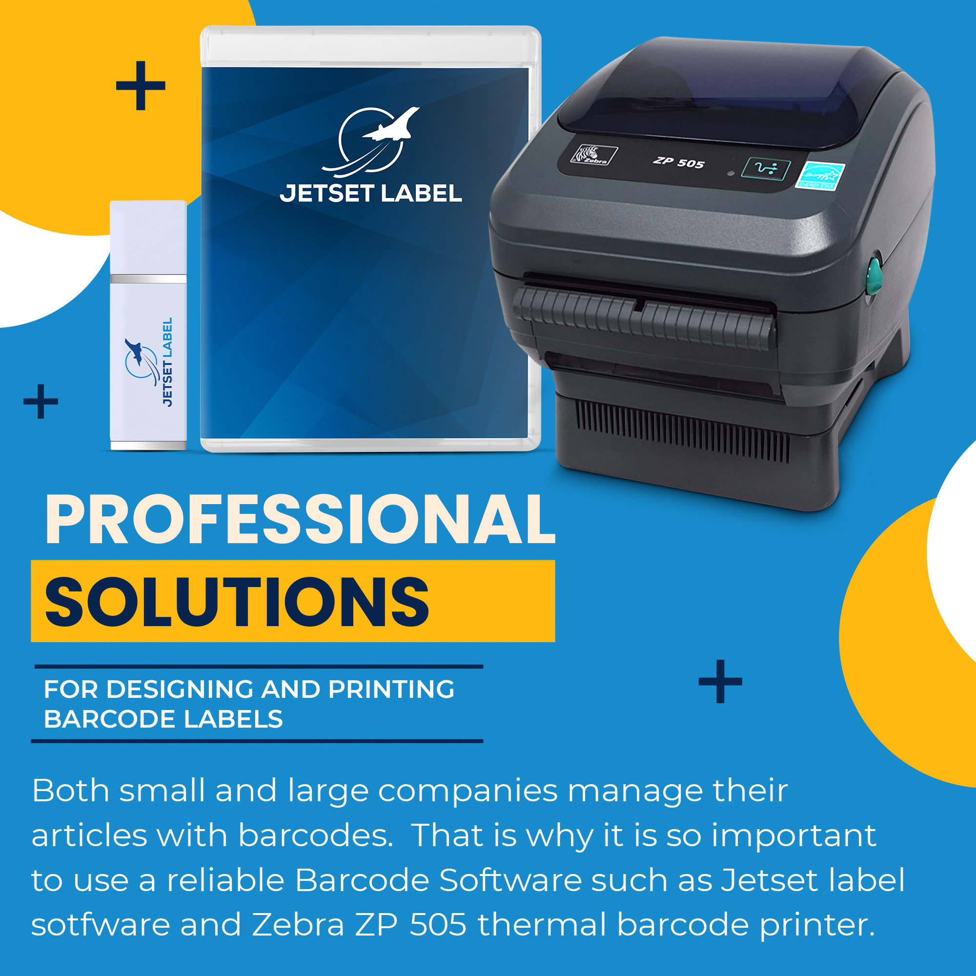 Zebra ZP505 (ZP 505) Thermal Label Printer Includes JetSet Label Software 