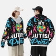 thumbnail image 4 of Fotbe I Love My Autism Chaqueta con Protección Solar UPF 50+ para Hombre y Mujer, Camisa con Capucha y Bolsillos-Small, 4 of 7