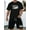 Black, variant on Men's Cotton Graphic Print T Shirt and Shorts Set 2 Piece Outfits Fashion Summer Tracksuits Casual Sportwear Set Black B S