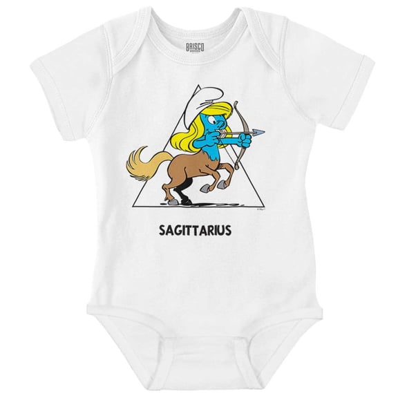 Smurfette Sagittarius Zodiac Sign Romper Boys or Girls Infant Baby Brisco Brands NB