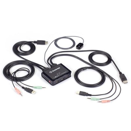 UPC: 0822088133568 | Black Box KV62-CBL 2-Port 4K60 DisplayPort Cable KVM Switch