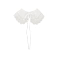 thumbnail image 1 of INSPIRE CHIC Detachable Fake Collar, Semi-Sheer Embroidery Mini Cape Neck Ruff Dickey False Collar for Blouse One Size White-8, 1 of 5