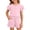 Pink, variant on Girls Summer Outfits 2 Piece Set - Ruffle Short Sleeve Button Down Shirt with Shorts Kids Casual Clothes with Pockets for Ages 5-14(Black/120)