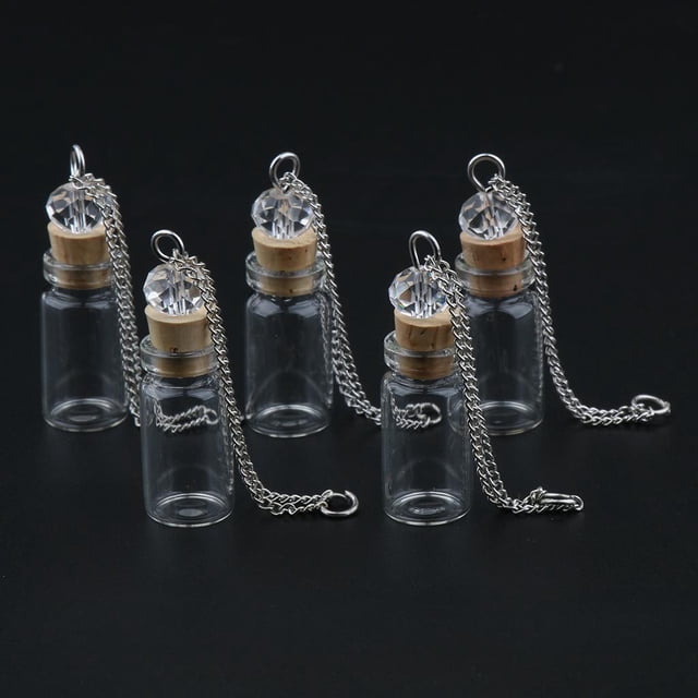 5PCS Aceites Esenciales Difusor Viales Collar Colgante Botellas de con Corchos - 1ml Borrar Salvador Collar colgante