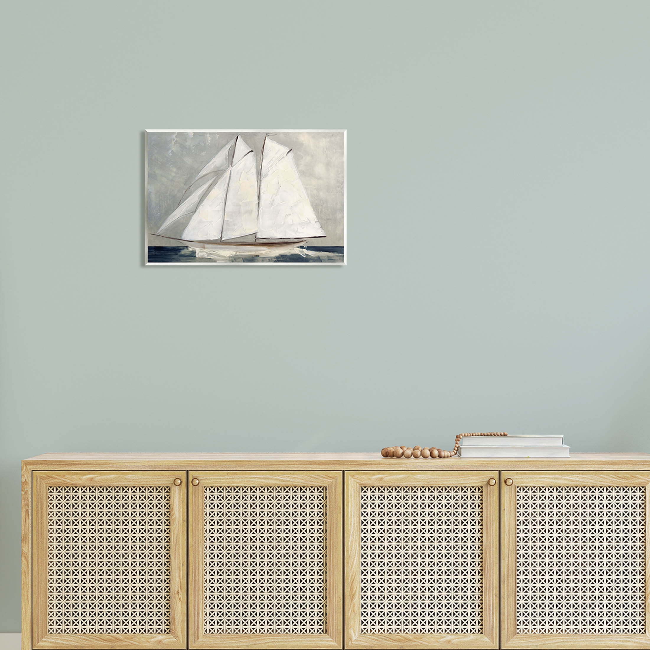 Stupell Industries Nautical Sailboat Dark Ocean Water Painting Unframed Art Print Wall Art, Design by Sally Swatland
