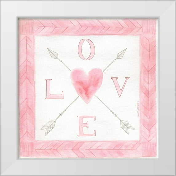 Shamp, Cindy 20x20 White Modern Wood Framed Museum Art Print Titled - Love Arrows